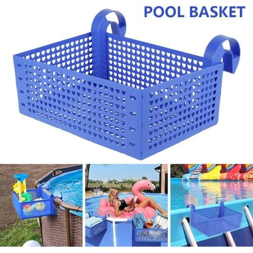 Storage Basket Framed Swimming Pools Holder Hanging Storage Rack Portable Removable Organizer Store All Kinds of Goods