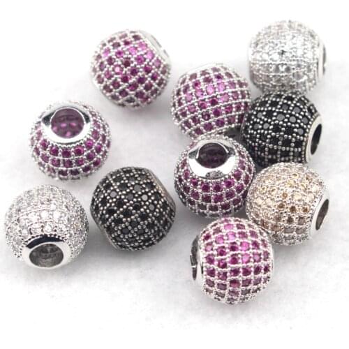 10mm 12mm round crystal spacer beads copper metal beads DIY loose beads for jewelry making 1 piece wholesale