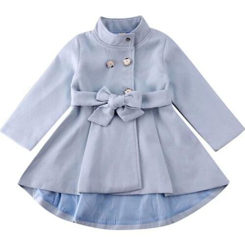 Pudcoco US Stock 1-5 Years Toddler Baby Girl Winter Outerwear Long Dress Windbreaker Jacket Coat Autumn Winter Dress Coats