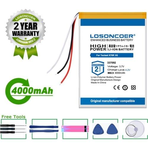 LOSONCOER Battery 4000mAh 337092 Battery For Teclast X70R 3G Tablet PC New