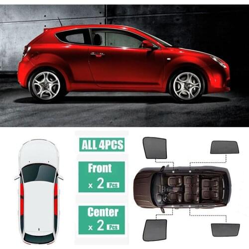 Side Windows Magnetic Sun Shade UV Protection Ray Blocking Mesh Visor Fit For Alfa Romeo Mito