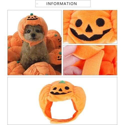 Cute Pet Pumpkin Hat Halloween Pet Dog Cat Hat Dress Up Headdress Small Dog Cat Cosplay Costume Funny Party Decorative Hats