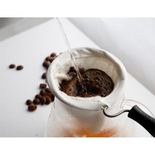 Reusable Coffee Filter Bag Strainer Pot Mesh Stainless Steel Detachable Basket Tools Removable Design Handle Flannel Cloth