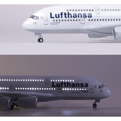 1/160 Airplane Airbus Lufthansa Airline Model A380 45.5CM Model W Light Wheel Diecast Plastic Resin Plane For Collection Gift