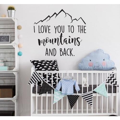 Fashion Family Wall Decal Adventure Themed Sticker Quote I Love You To The Mountains And Back Adhesive Home Self Kid DecalSYY170