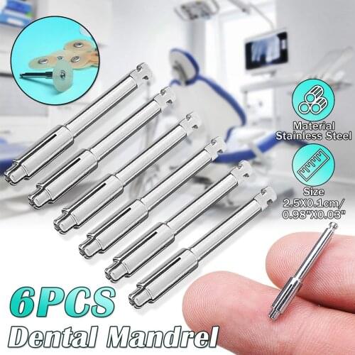 Stainless Steel 6PCS Dental Mandrel Burs Dental Lab Disc Fit For Polisher Machine Polishing Disk Rotary Tool Shank Set Material