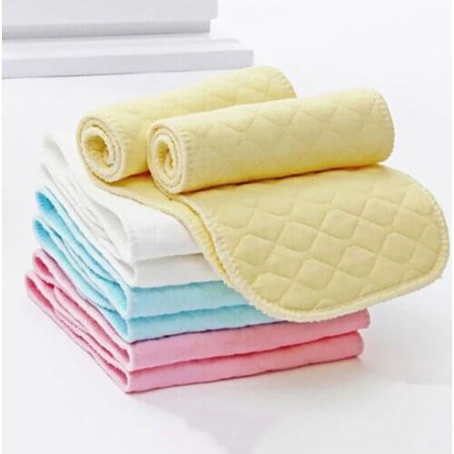 10 Baby Diapers 10 Pcs Napkin Multiple-Use Skin-Friendly Reusable Three Layers Natural Breathable Cloth Diaper for Baby