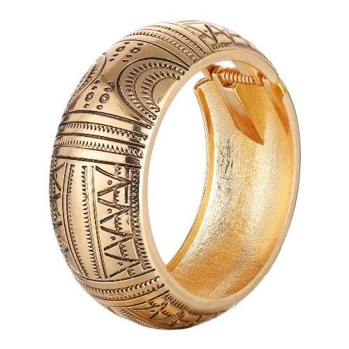 ORNAPEADIA Bracelet for Women Men Girls Smear Pattern Wide Edge Alloy Metal Sense Bracelets Women Bangles