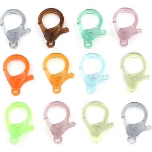DoreenBeads Handamde Plastic Lobster Clasp Colorful Charms DIY Making Bracelets Necklace Women Jewelry Findings,25mmx17mm,30PCs