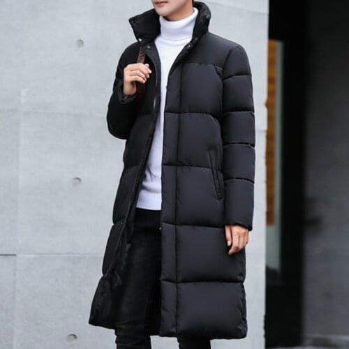 HCXY Casual Winter Jacket Coat For Men Thick Fashion Cotton-Padded Jacket Mens Parka Long Coat Male
