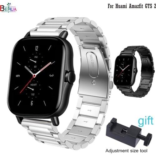 Stainless Steel Watchband For Huami Amazfit GTS 2 /GTR 2 Strap Wristband Replacement 20/22mm band For Huawei Honor Magic Watch 2