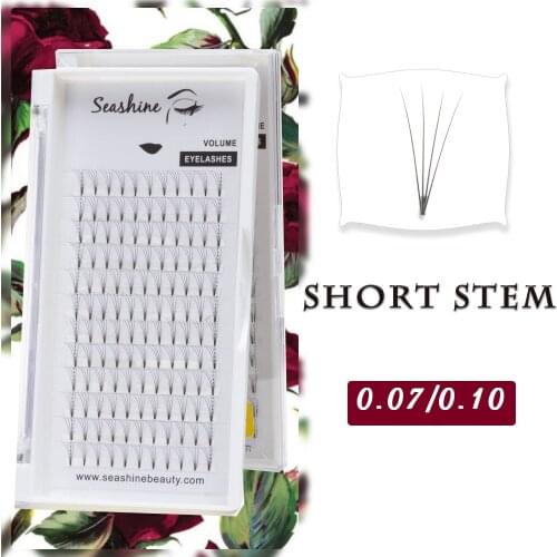 Seashine Wide Fans Private Label Eyelashes Extension Short Stem Premade Fans 8-15mm B C D Curl Eyelashes Extension Premade Fans