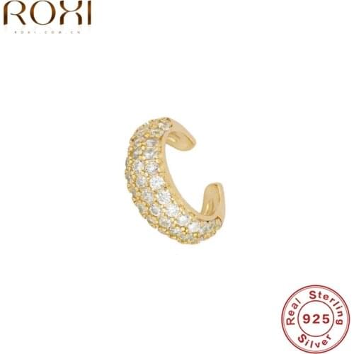 ROXI Minimalism C Shape Geometry Clip Earrings for Women Girls Wedding Earrings No Piercing Ear Cuff 925 Sterling Silver Jewelry