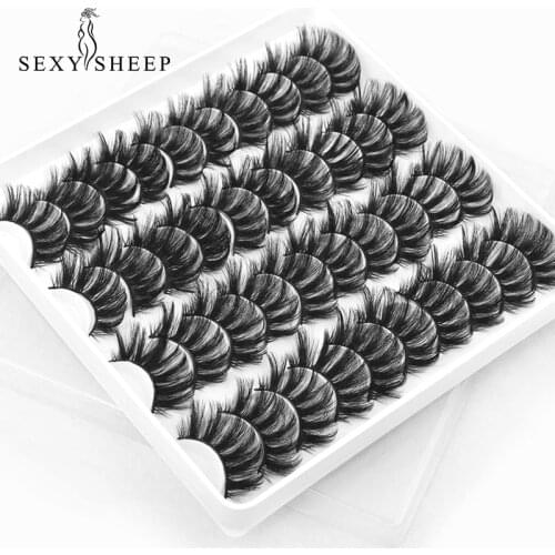 SEXYSHEEP 4/8/20 Pairs False Eyelashes 3D Faux Mink Eyelashes Thick Fluffy Dramatic Lashes Extensions Mink Lashes Makeup Tools