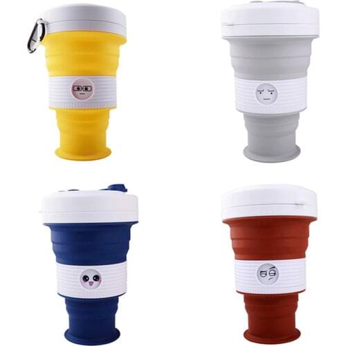 Silicone Drinking Cup 550ml Cute Innovative BPA Free Portable Folding Cup for Travel Camping Hiking Office