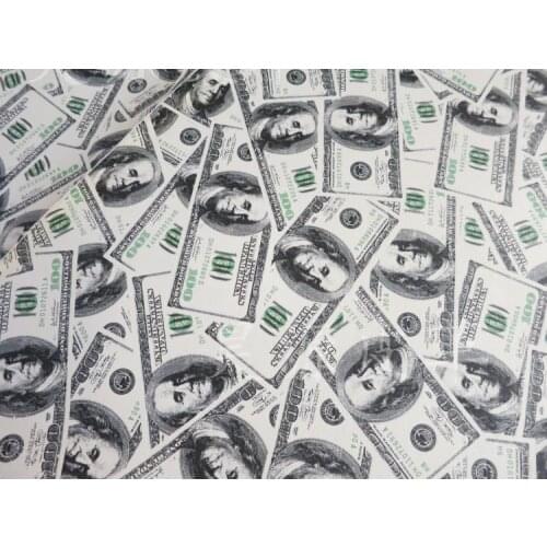 Synthetic PVC dollar money printed leather material