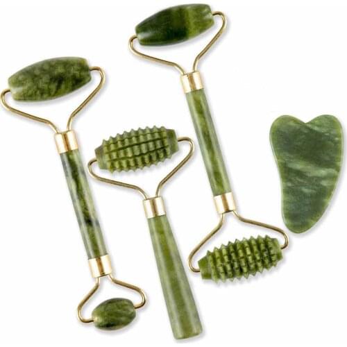Scraper Gua Sha Jade Stone Face Roller Massage For Face Eye Neck Thin Lift Head Massager Body Slimming Promote Blood Circulation