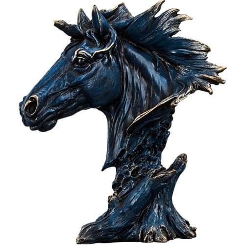 Horse Head Statue Home Decor Resin Figurine Creative Animal Horse Art Sculpture Decoration Resin Nordic Home Decoration