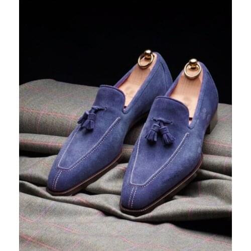 New Fashion Men Loafers Shoes Low Heel Fringe Dress Slip-on Shoes Male Dress Casual Vintage Classic Zapatos Para Hombre