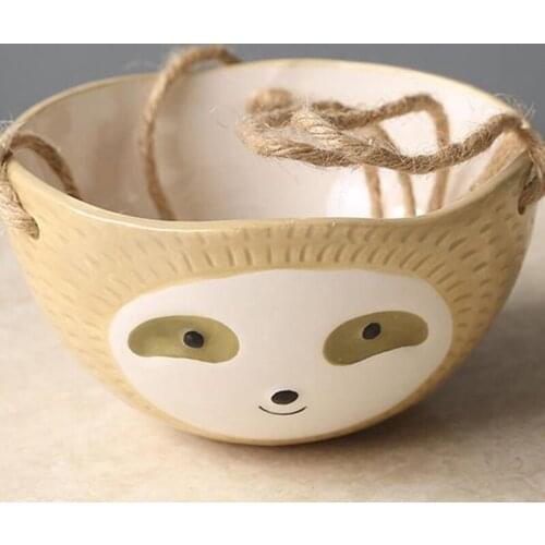 Creative Succulent Flower Pot Hanging Nordic Ceramic Large Caliber Meaty Raw Stone Flower Pot