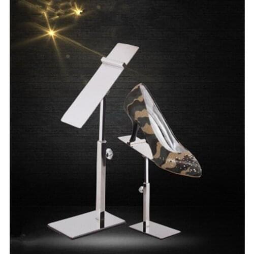 10PCS/LOT stainless steel shoe display stand removable mounting shoe rack women sandals holder high heel leather shoe rack