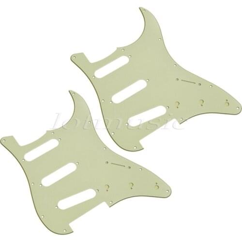 2Pcs Mint Green Guitar Pickguard SSS 3Ply For Electric Replacement