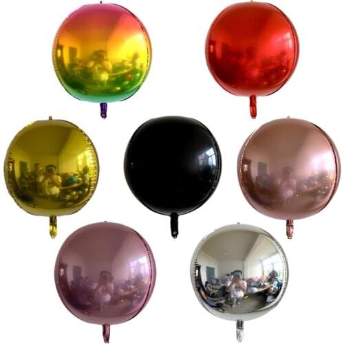 3pcs Rose Gold 4D Foil Balloons 22inch helium globals Rainbow color Metallic Balloons Wedding Decor Birthday Party decor