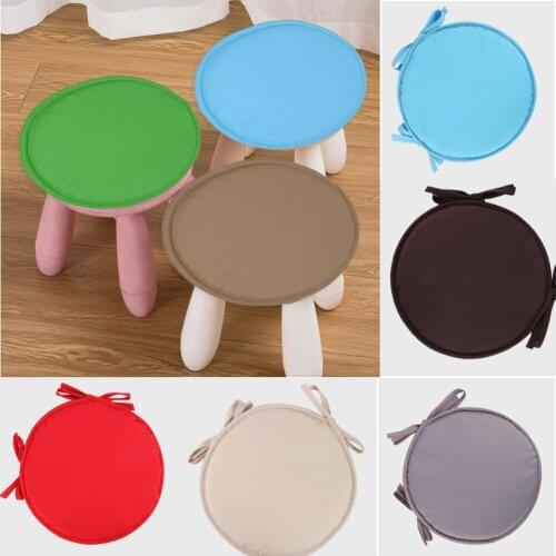 30 / 38cm Bistro Round Chair Cushion Cushions Solid Round Tied Kitchen Dining Room Removable Bistro Circular Chair Cushion