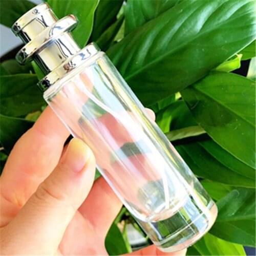 30ml Clear New Cylindrical Crystal Glass Empty Bottle with Wheel Cover 100pcs/lot