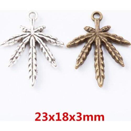 55 pieces of retro metal zinc alloy leaves pendant for DIY handmade jewelry necklace making 7028