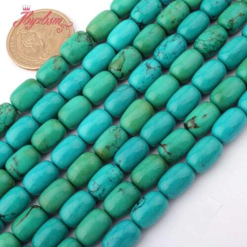 8x12mm Smooth Column Turquoises Beads Natural Stone Beads For DIY Necklace Bracelets Earring Jewelry Making 15" Free Shipping