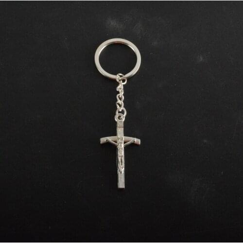 Antique Metal Jesus Cross Key Chain For Men Women Religious Jewelry Gift Religious Jewelry