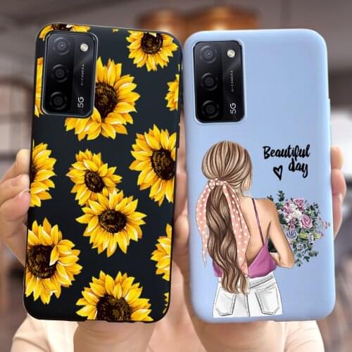 Popular Sunflower Girls Case For Oppo A55 5G Cover PEMM00 Soft TPU Fundas Shockproof Cover For Oppo A55 A 55 5G Phone Case 6.5