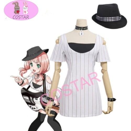COSTAR Anime Game BanG Dream! Bassist Afterglow Cosplay Dress Costume Women