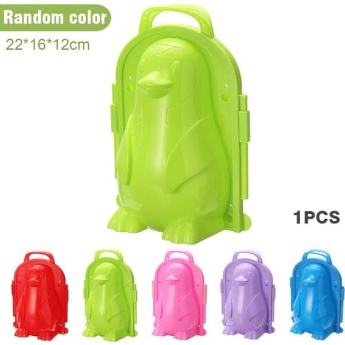 Kids Outdoor Winter Snow Clip Toy Mold Cartoon 3D Winter Plastic Penguin Snowball Maker For Children