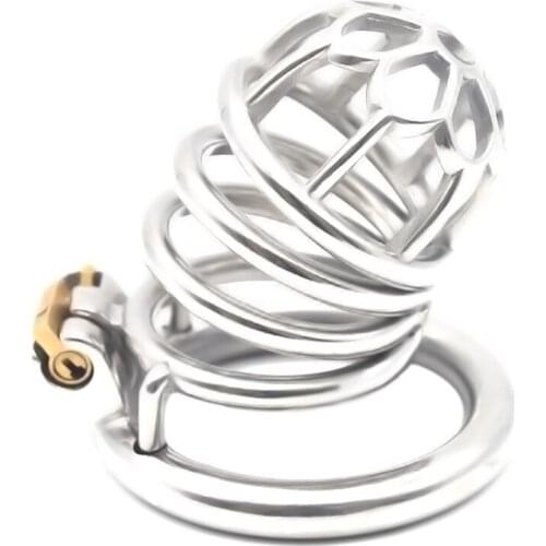 Mens Metal Chastity Device CB Lock Stainless Steel Plum Blossom Head Penis Cage Chastity Lock Sex Products for Men