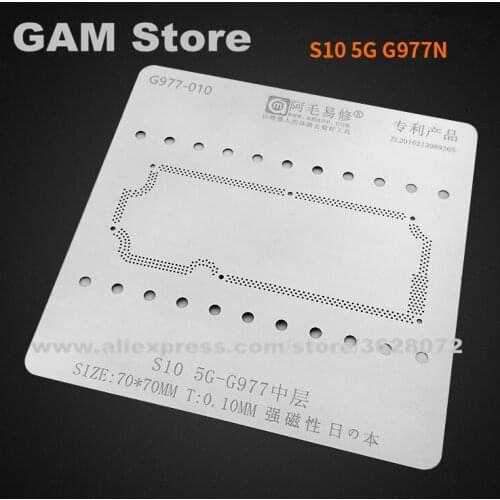 For Samsung S10 5G G977 Board Middle Frame BGA Stencil Motherboard Mid Layer Reball Tin Plant Net Heat Template G977-010 0.10mm