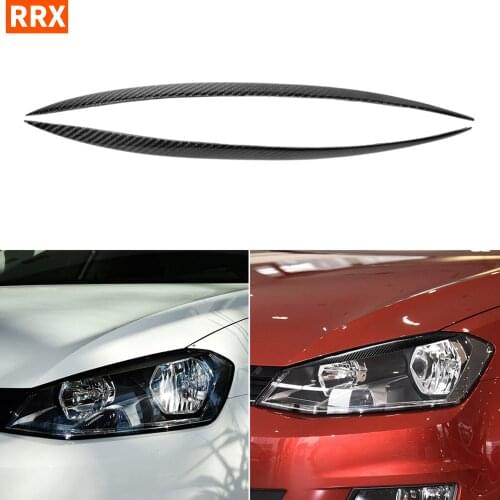 For Volkswagen Golf 7 GTI GTD 7 MK7 2014-2016 small light eyebrow Carbon Car Headlight Cover Stickers Auto Eyelids Eyebrows Trim