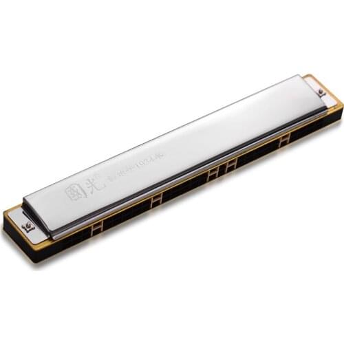 28 Hole Wide Range Harmonica Key of C Tremolo Harmonica Mouthorgan Professional Wind Instrument Gold