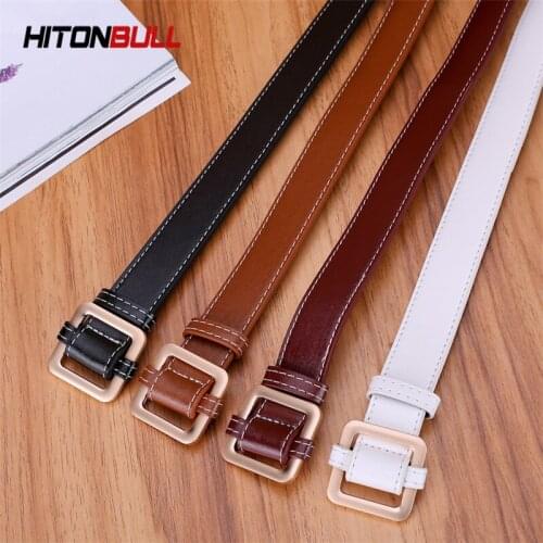 HITONBULL Womens Leather Belt Fahion Luxury Jeans And Casual Pants Waistband Brand Hight Quality Cowhide Girdle Women Belts