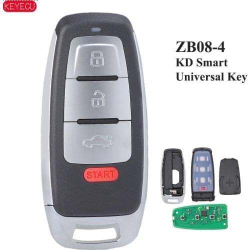 KEYDIY ZB08-4 Universal Smart Key 4 Buttons for KD-X2 Car Key Remote Replacement Fit for More than 2000 Models