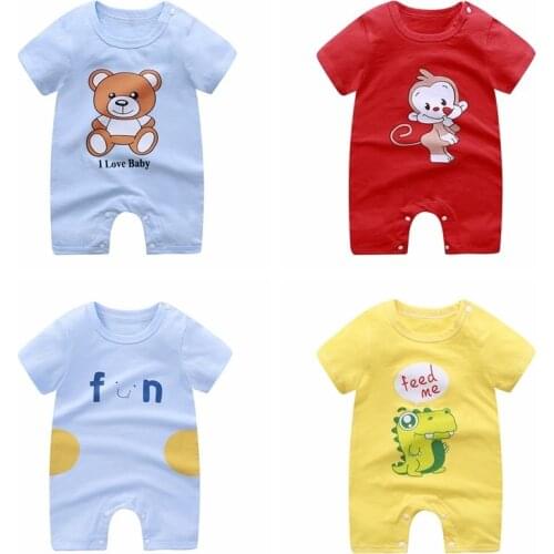 Baby Girl Costume 2021 Summer New Baby Short Sleeve Shorts Jumpsuit Baby Boy Cotton Jumpsuit Newborn Baby Clothes