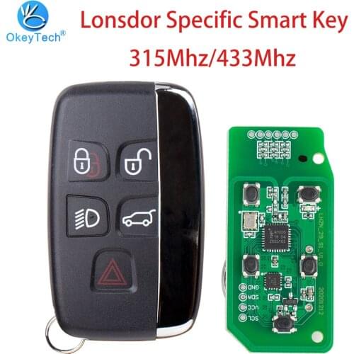 Lonsdor Specific Smart Key For Land Rover For Jaguar 2015-2018 5 Buttons 315MHz/433MHz Auto Key Programmer