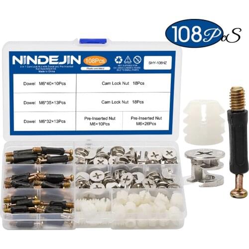108pcs/set 3 in 1 furniture connecting hardware set cam screw eccentric wheel nut cam lock nut for wardrobe splicing cabinet