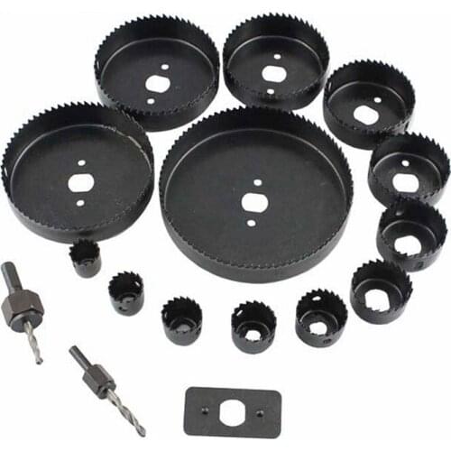 Hole Saw Cutting Set Kit 3/4" - 5" inch 19-127mm Mandrels Saws Core Drill Bits Woodworking 16pcs