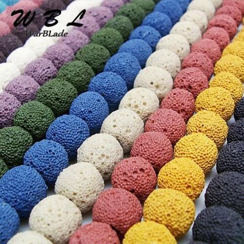 Natural Glossy Volcanic Stone Beads Frosted Black Rock Lava Round Loose Beads 6-16mm For DIY Necklace Bracelet Jewelry Making