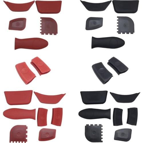 Non-Slip Silicone Handle Holder Cookware Potholder Cast Iron Skillet Grip Sleeves Cover Pots Pans Handle Holders