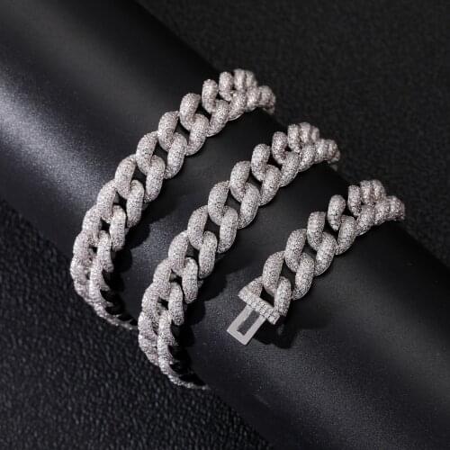 New 12MM Heavy Bubble Cuban Chain Micro Pave Cubic Zirconia Bling Iced Out Hip Hop Necklace Rap Big Gold Chain Men Charm Jewelry