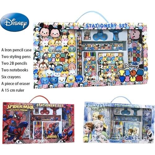 New Disney Mickey Mouse Stationary Set School Supplies Princess Anime Sofia Elsa Avengers Pencil Case Children Christmas Gift