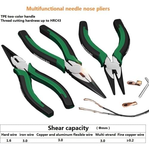 6/7/8 inch Crimping Tools Double edge Needle-nose Pliers Multitool Nippers Cable Wire Stripper Aalicate Long Nose elbow Pliers